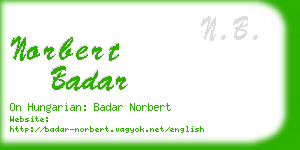 norbert badar business card